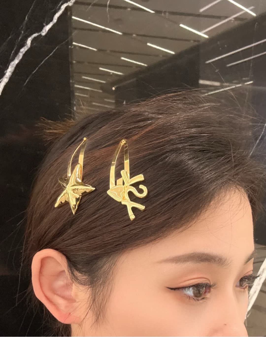 YSL Saint Laurent Gold Hair Clips Set
